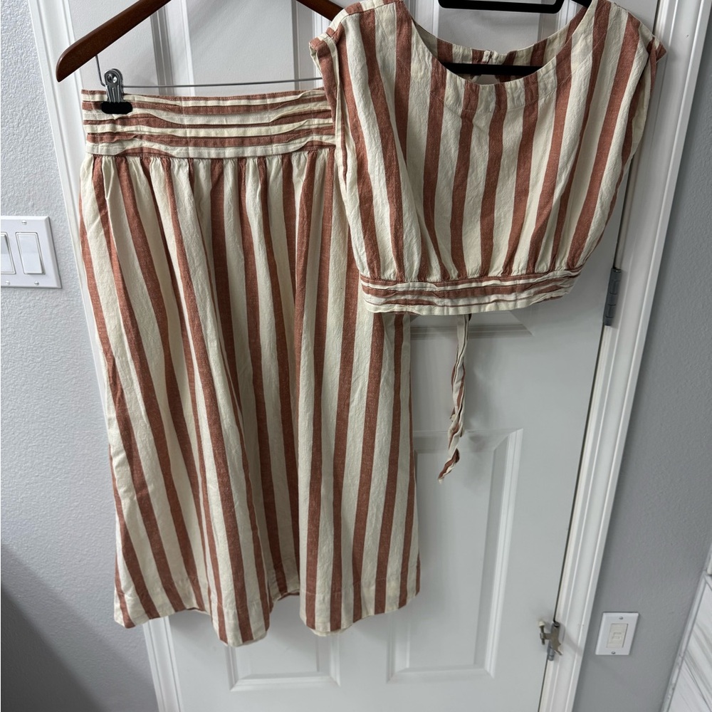 FP Movement by Free People Striped Tan and Cream Skirt Set - Picture 2 of 5